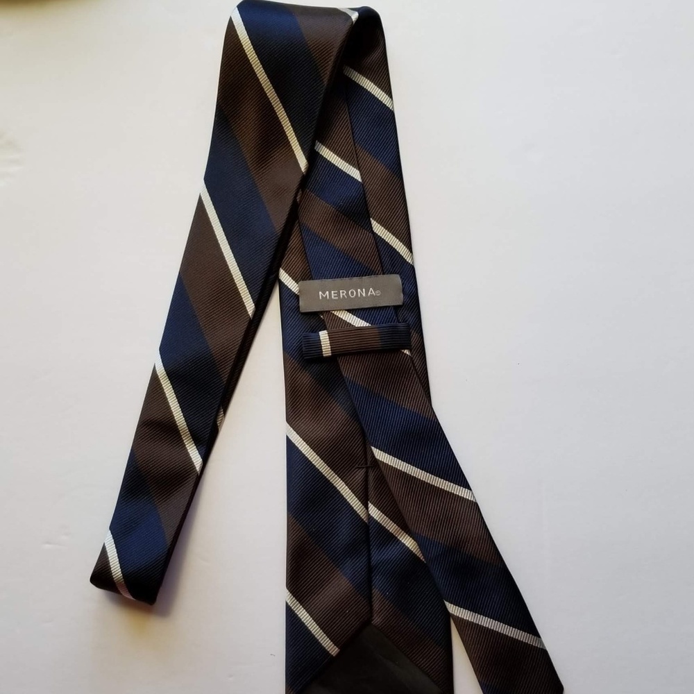 Sale 5/$25 Merona Men's 100% Silk Striped Necktie - Picture 2 of 4